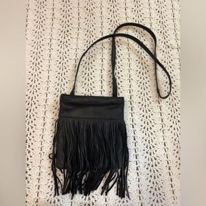 Black Fringe Crossbody Bag